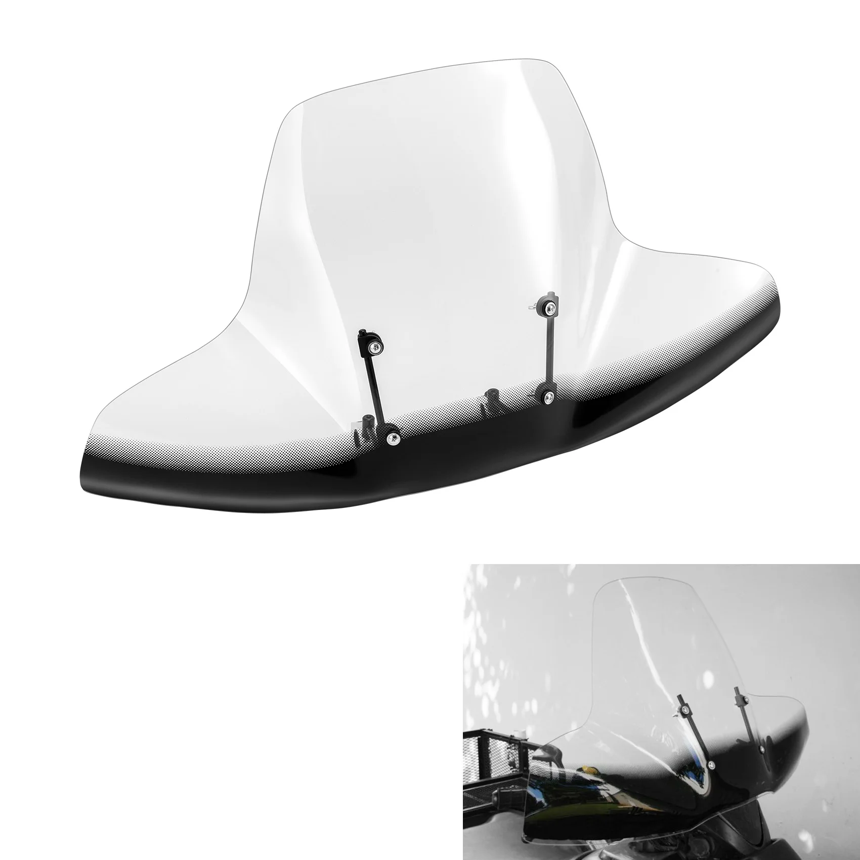 ATV Windshield Windscreen Fit For Polaris Arctic CAT CAN AM Fourtrax Grizzly Brute Force