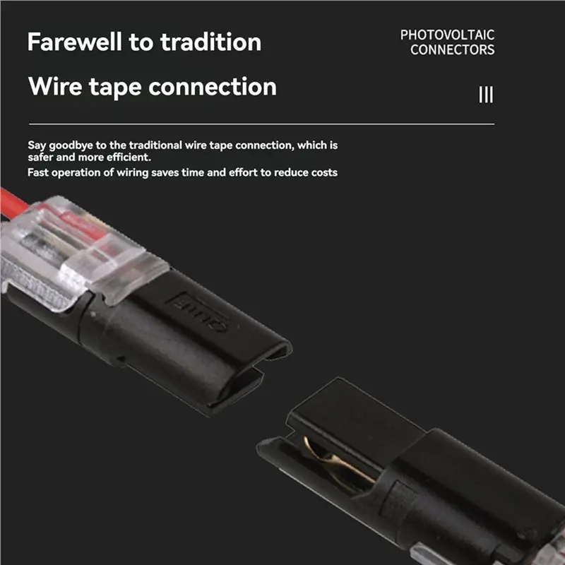 DT17 200PC 2Pin Way Wire Cable Snap Connectors, Electric Wire Double-Wire Plug-In Connector with Locking Buckle, 18-22AWG, 300V