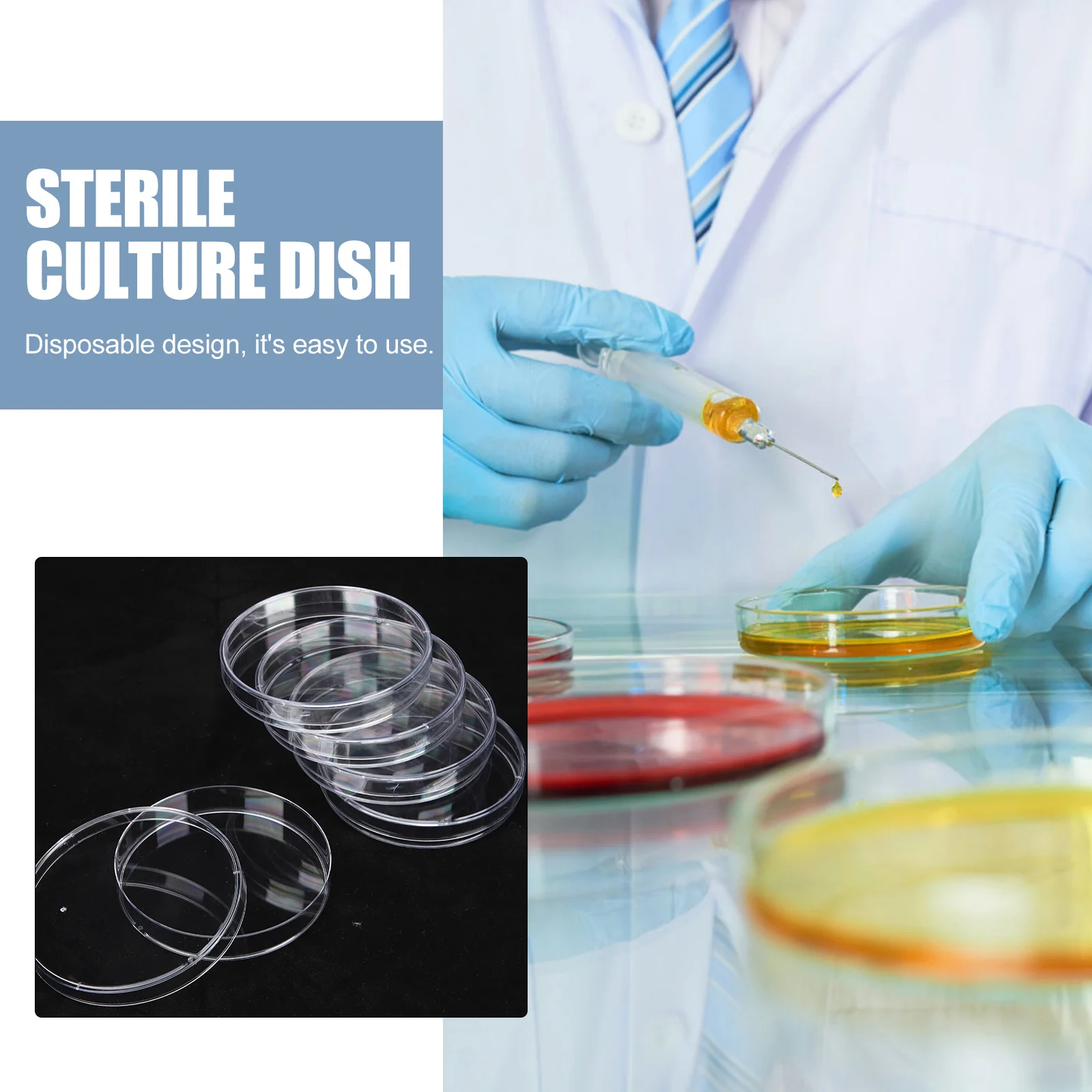 

30pcs Petri Dish With Lid Transparent Plastic Plate Biology Experiment Science Research Heat Resistant