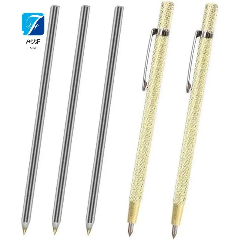 A55F-Carbide Glass Marker Pen For Tile Cutting, Glass Tile Cutter With Hard Metal Scriber, Marker For Marble Steel