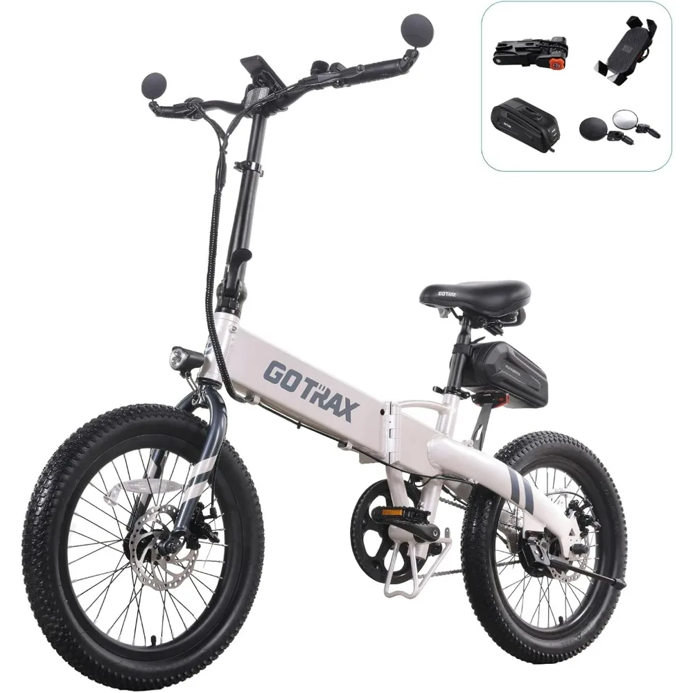 

F1V2 20" Electric Bike, Max Range 50 Miles & 20Mph Power by 350W, LCD Display & 5 Pedal-Assist Levels, Adult Folding Bike