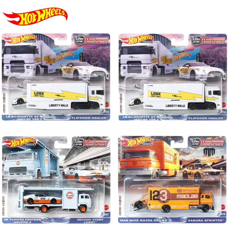 Oryginalny Hot Wheels samochód klasy Premium do transportu dzieci zabawki dla dzieci dla chłopców 1/64 Diecast Mazda RX3 Sakura Sprinter Madlab