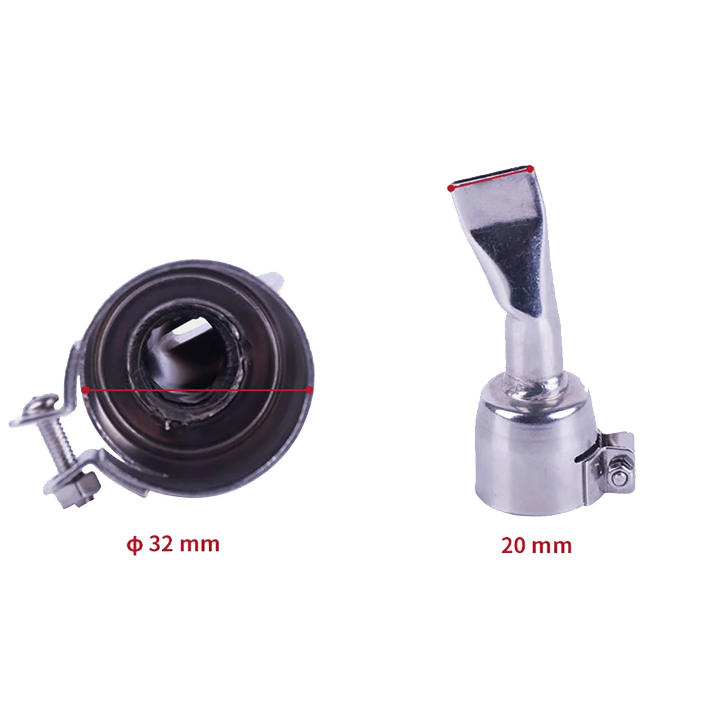 Boquillas de soldadura planas de 20mm, 100 Uds., 0,787 pulgadas de ancho, puntas de antorcha de aire caliente, accesorios de calefacción de mano de acero inoxidable, venta al por mayor