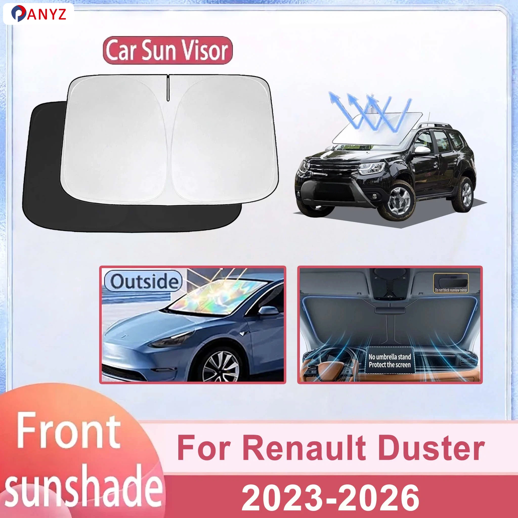 

For Renault Duster 2023-2026 Car Windshield Sunshade Cover Front Window Sun Shade Heat Insulation Summer Auto Accessories