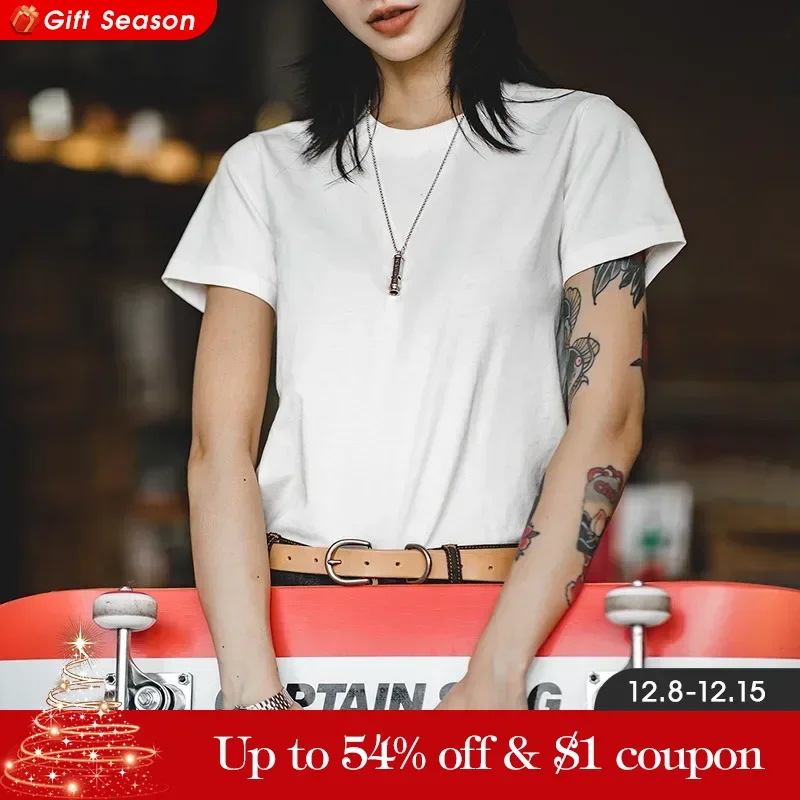 Maden 2 pezzi t-shirt Basic 100% cotone da donna t-shirt Casual girocollo manica corta confezione da 2 top larghi in tinta unita Comfort estivo