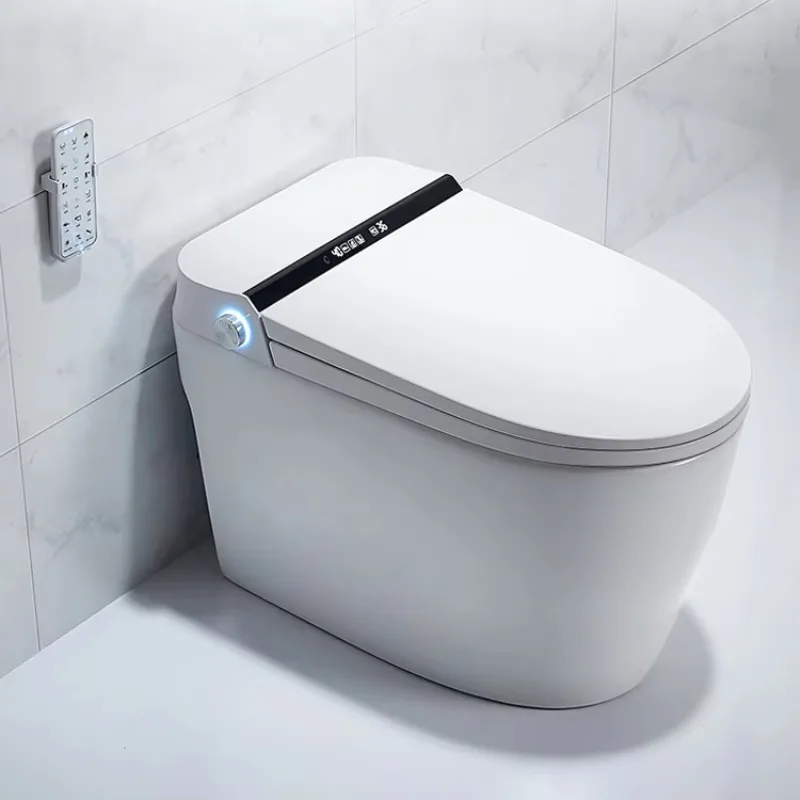 Toilet Cerdas Wc Pintar Otomatis Elektrik Keramik Tanpa Tangki Siram Kaki Satu Bagian Pemasangan Lantai Portabel dengan Fungsi Bidet