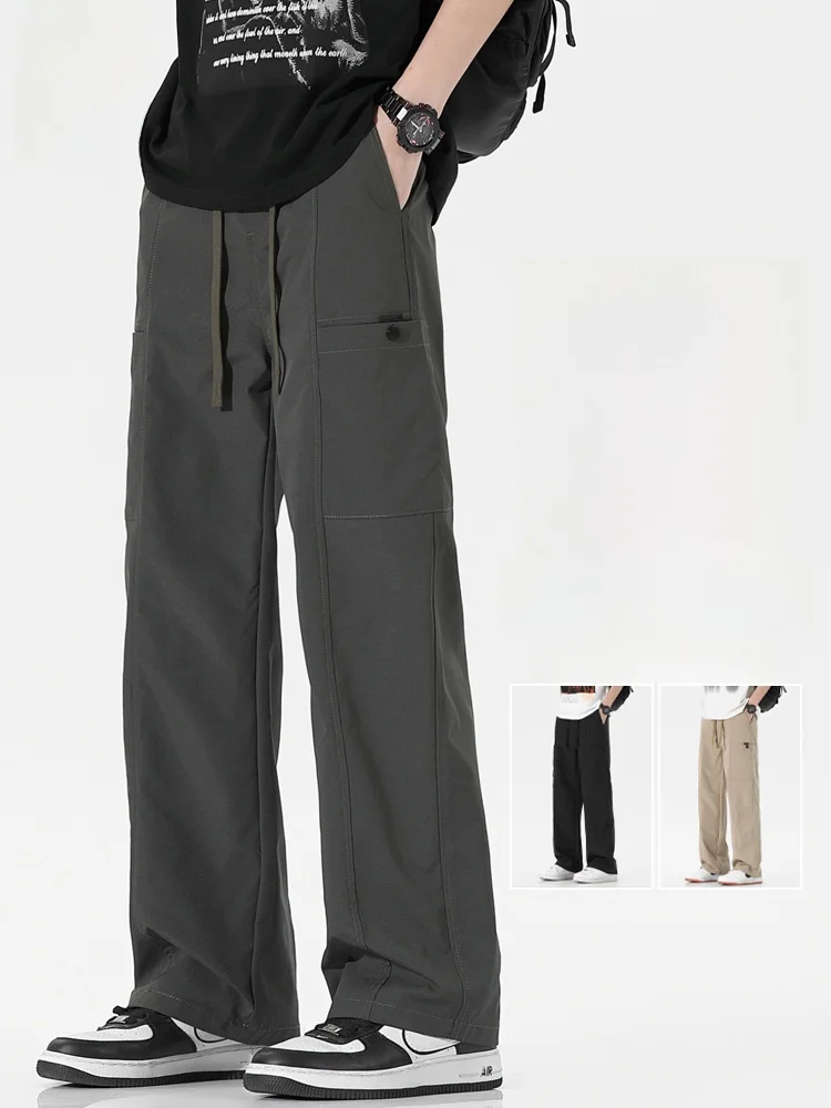 

American Sle Loose Men's Workwear Pants Spring Autumn Straight Leg Casual Trousers Autumn Wide Leg Faionable Youth