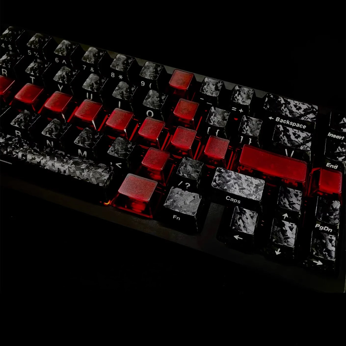 107PCS [Forged Carbon Pattern] Bloody Mary Carbon Fiber Keycap Sword Original Keycap Wooting