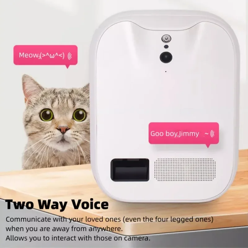 Wall hanging App Control  Smart Pet Food Dispenser  HD Camera with Treat Toss