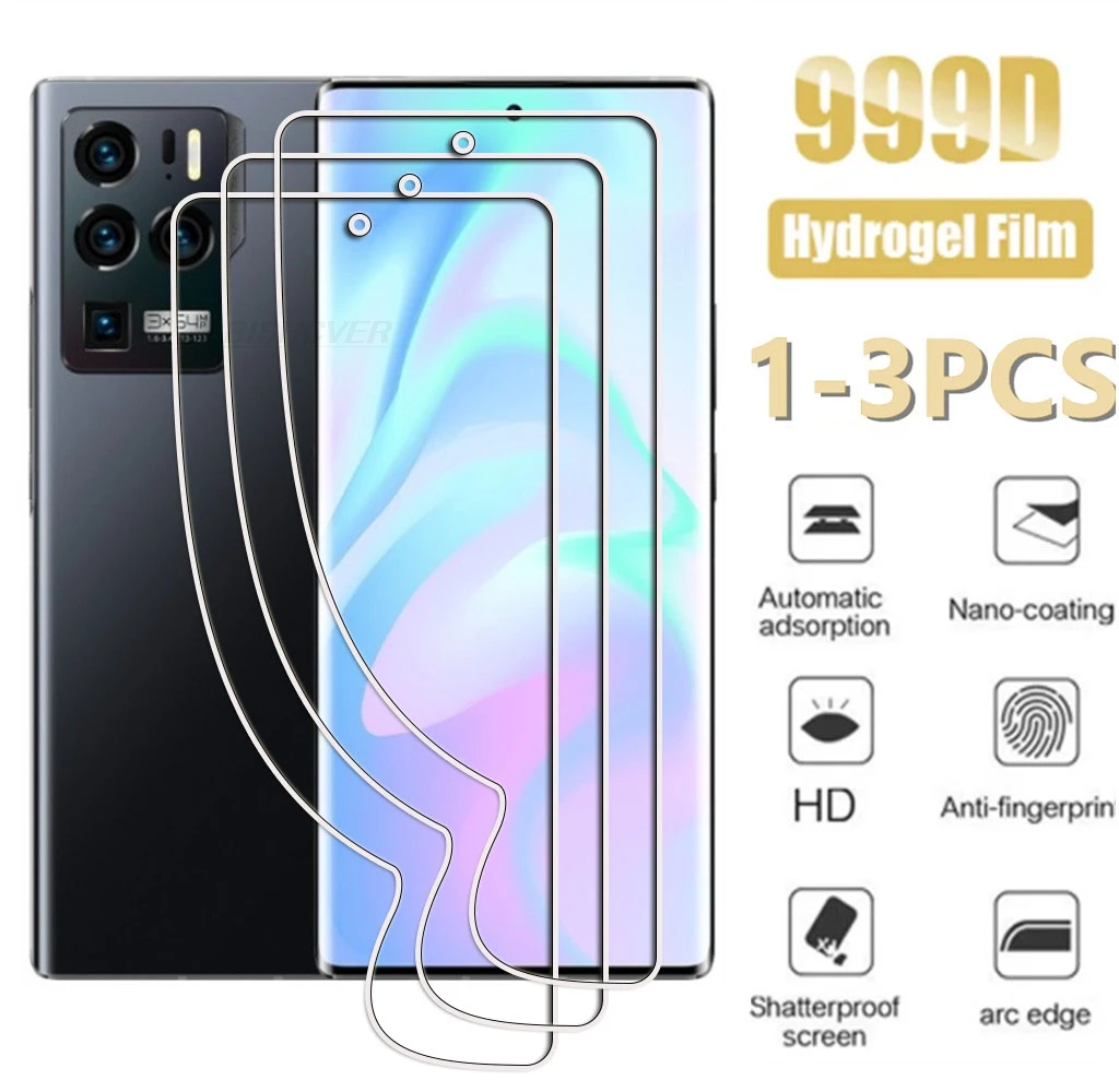 1-3 шт. для ZTE Axon 30 Ultra 6,67 дюйма, Axon 30 Ultra, Axon 30 Pro, гидравлическая гидрогелевая пленка, полная защитная пленка для экрана, защитный чехол