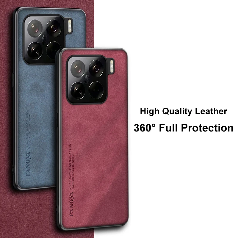 For Xiaomi Mi 15 Pro 5G Case Luxury PU Leather Phone Case For Xiaomi 15 Pro 15Pro Mi15 Back Cover Matte Silicone Full Protection