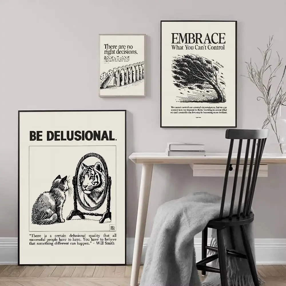 الحد الأدنى تحفيزية يقتبس ملهمة الانضباط ملصق فني ذاتية اللصق الفن ورق مقاوم للماء ملصق مقهى بار #3