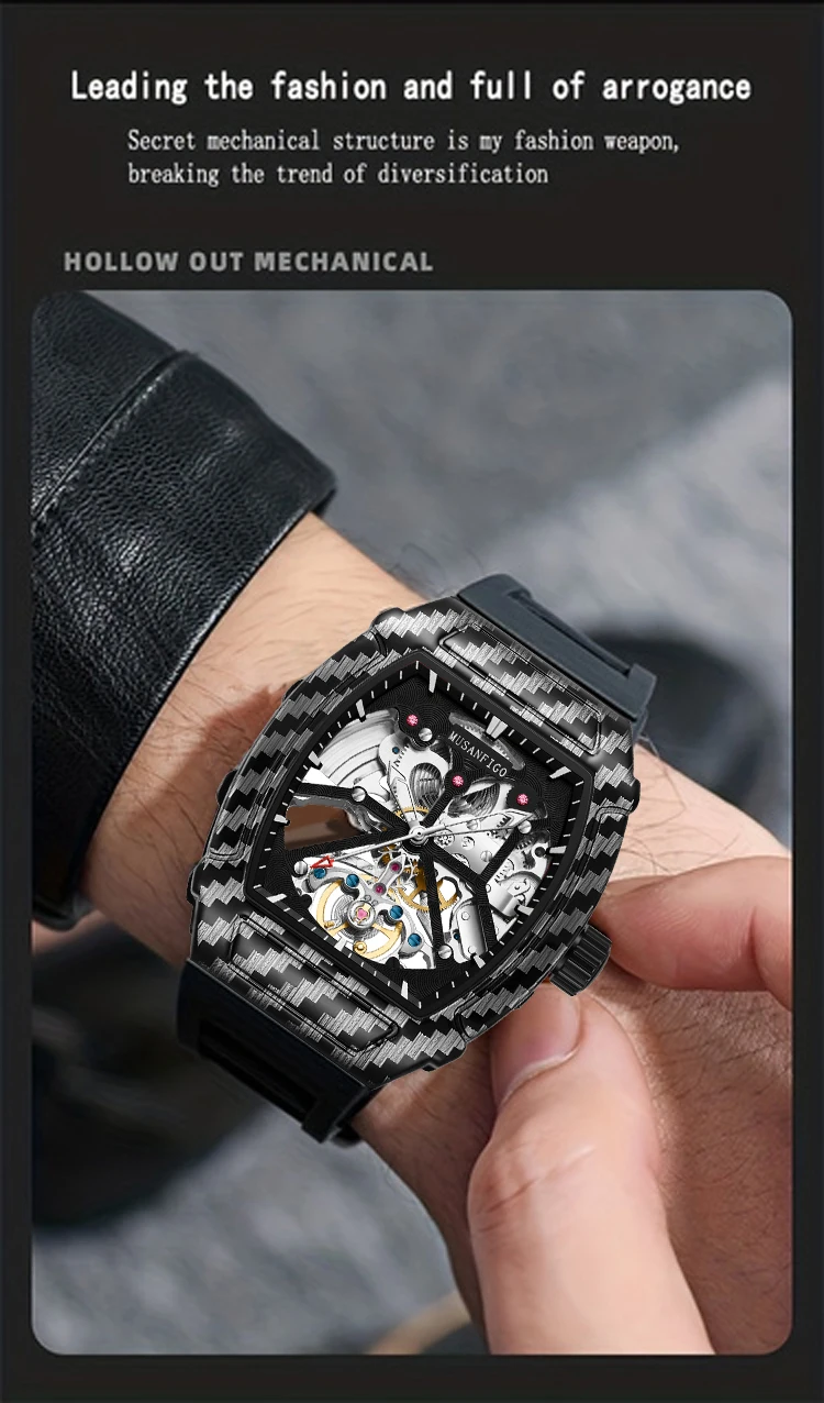 Fully Automatic Skeleton Mechanical Watch, Fashionable Personality, Luxury Hot Men's Watch, Casual Business Watch