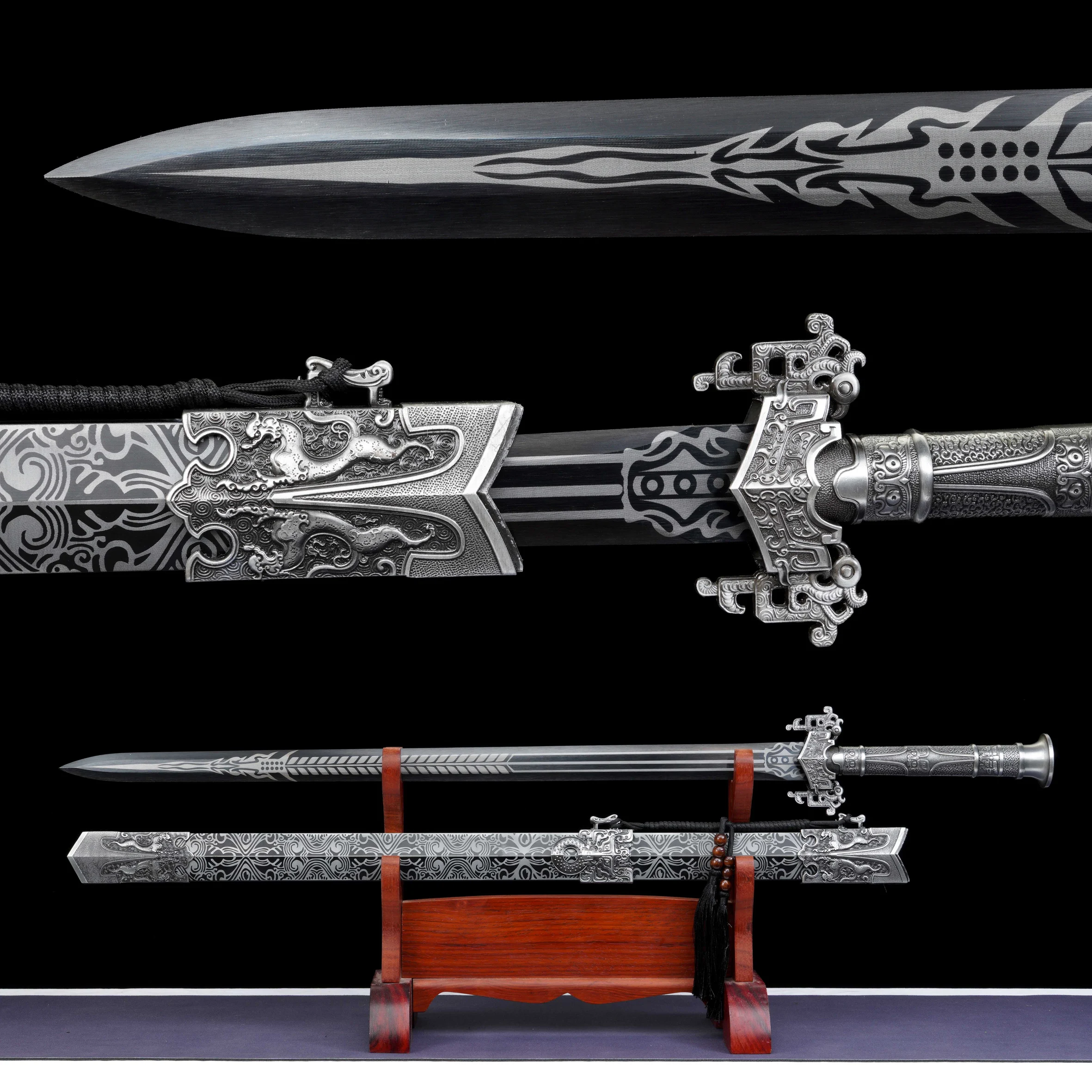 Chinese katana (voodoo sword) steel blade, heroic martial arts ninja martial arts training gift, battle preparation, not sharp