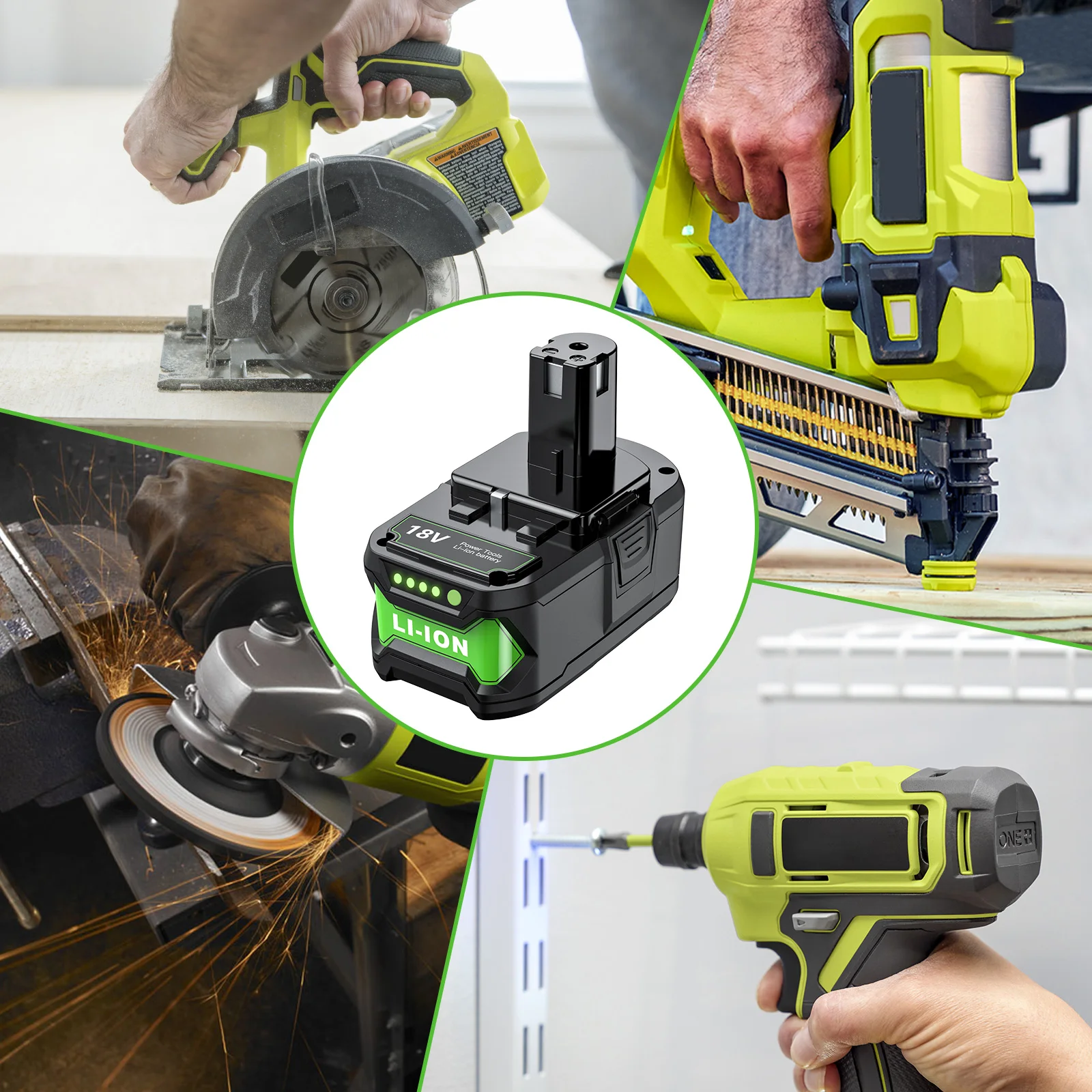 6000mAh/9000mAh 18V Vervanging Lithium Batterij Voor Ryobi Plus P108 P109 P102 P103 P104 P105 P107 P117 Power Tools Baterry
