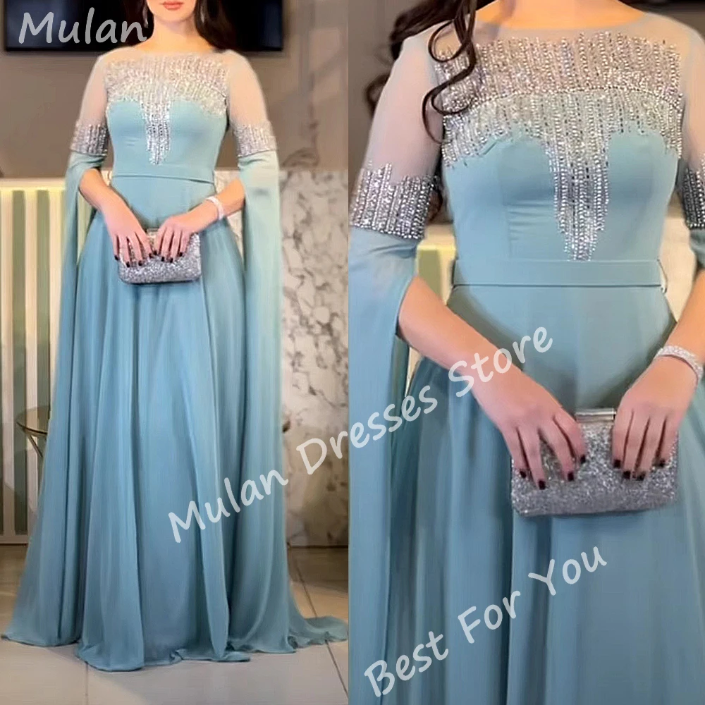 

Luxury Beads Long Evening Dresses for Saudi Arabia Women Floor-Length Straight Special Events Prom Party Dress Wedding Maxi 2024