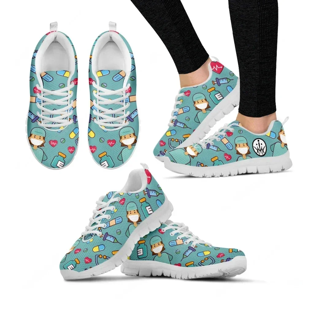 Damen-Sneaker für medizinisches Personal, medizinische Krankenhaus- und Pflege-Arbeitsschuhe, leicht, mit Mesh-Obermaterial, Casual