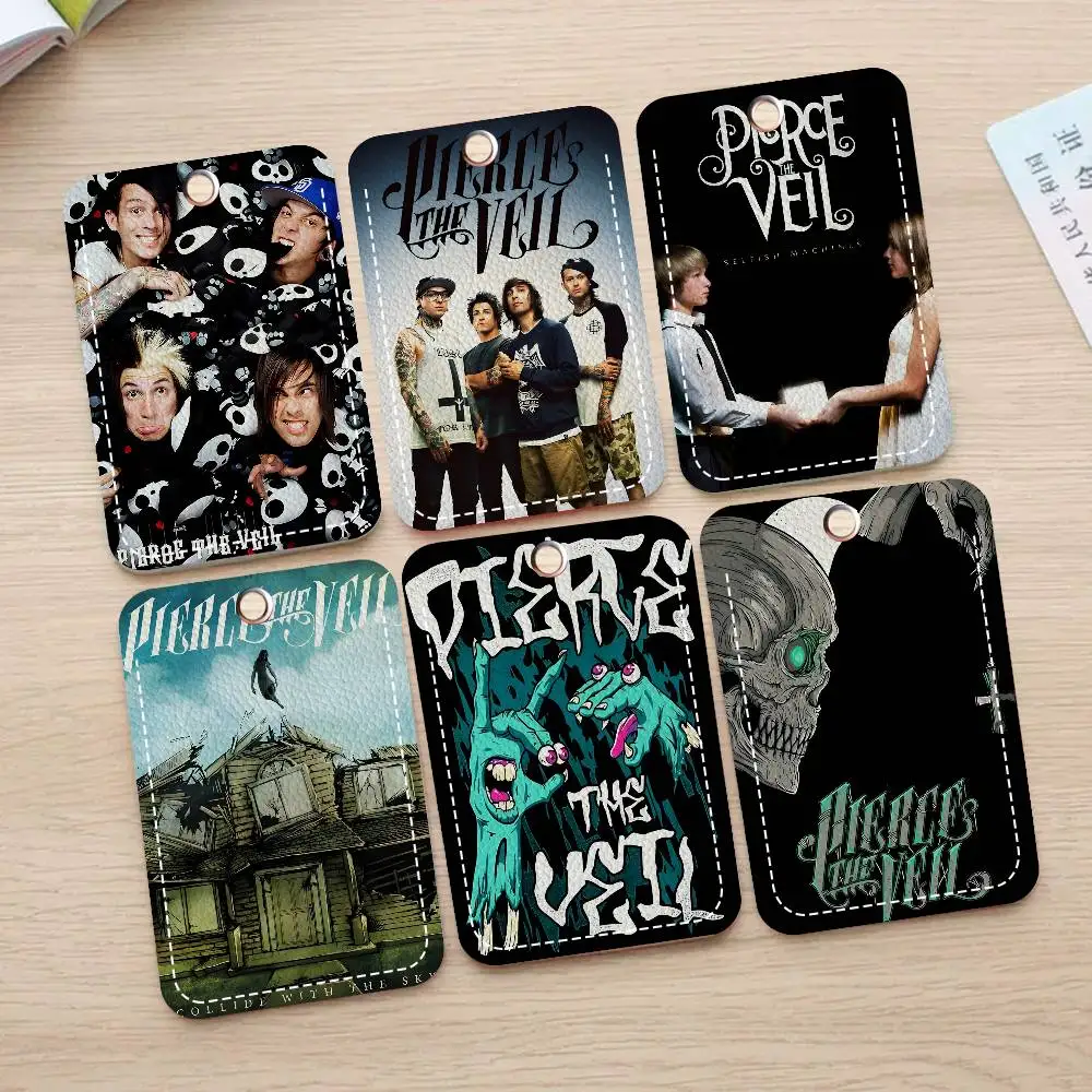 

Band P-Pierce The Veil Style PU Access Card Holder with Keychain - Executive Protection for Bank card,Subway, Bus Card case