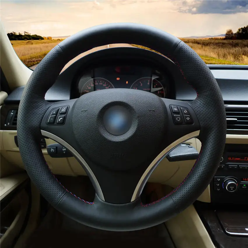 

Hand-Stitch Non-slip Suede Leather Car Steering Wheel Cover for BMW E90 320i 325i 330i 335i E87 120i 130i iInterior Accessories