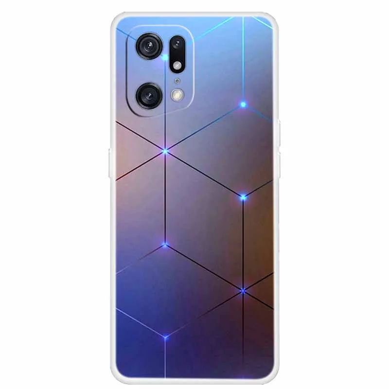 Soft TPU Silicone Clear Phone Cases para OPPO, tampa traseira, pára-choques de moda, OPPO Find X5, 5G, 5G