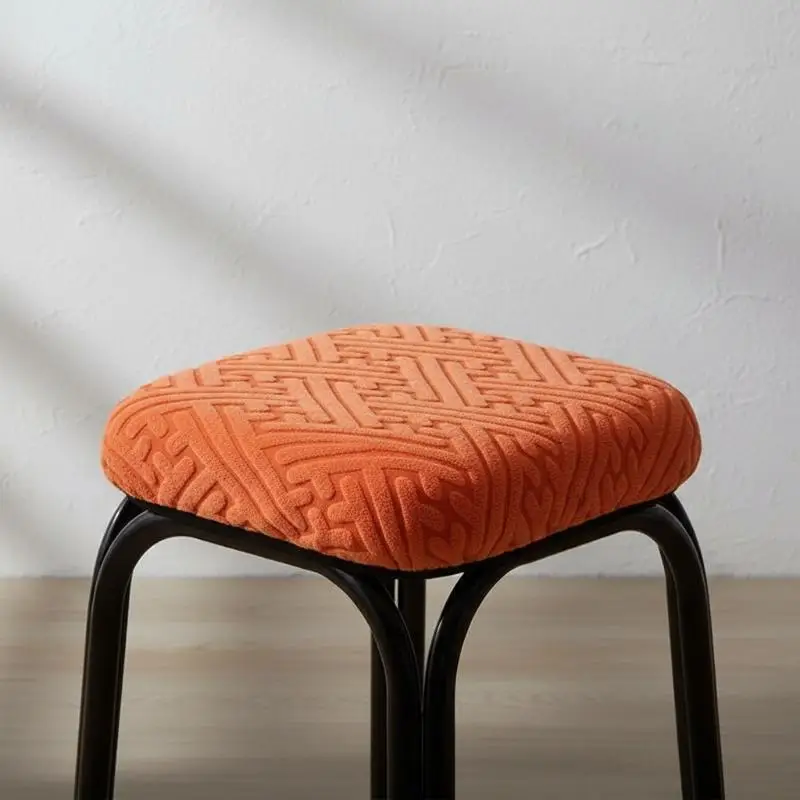 Removable Soft Chair Seat Cover Universal Square Solid Color Washable Stool Protector for School Office Home