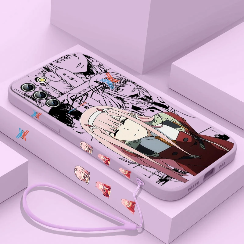 DARLING In The FRANXX Phone Case For Samsung Galaxy S24 S23 S22 S21 S20 Pro FE Plus Ultra Liquid Left Rope Cover