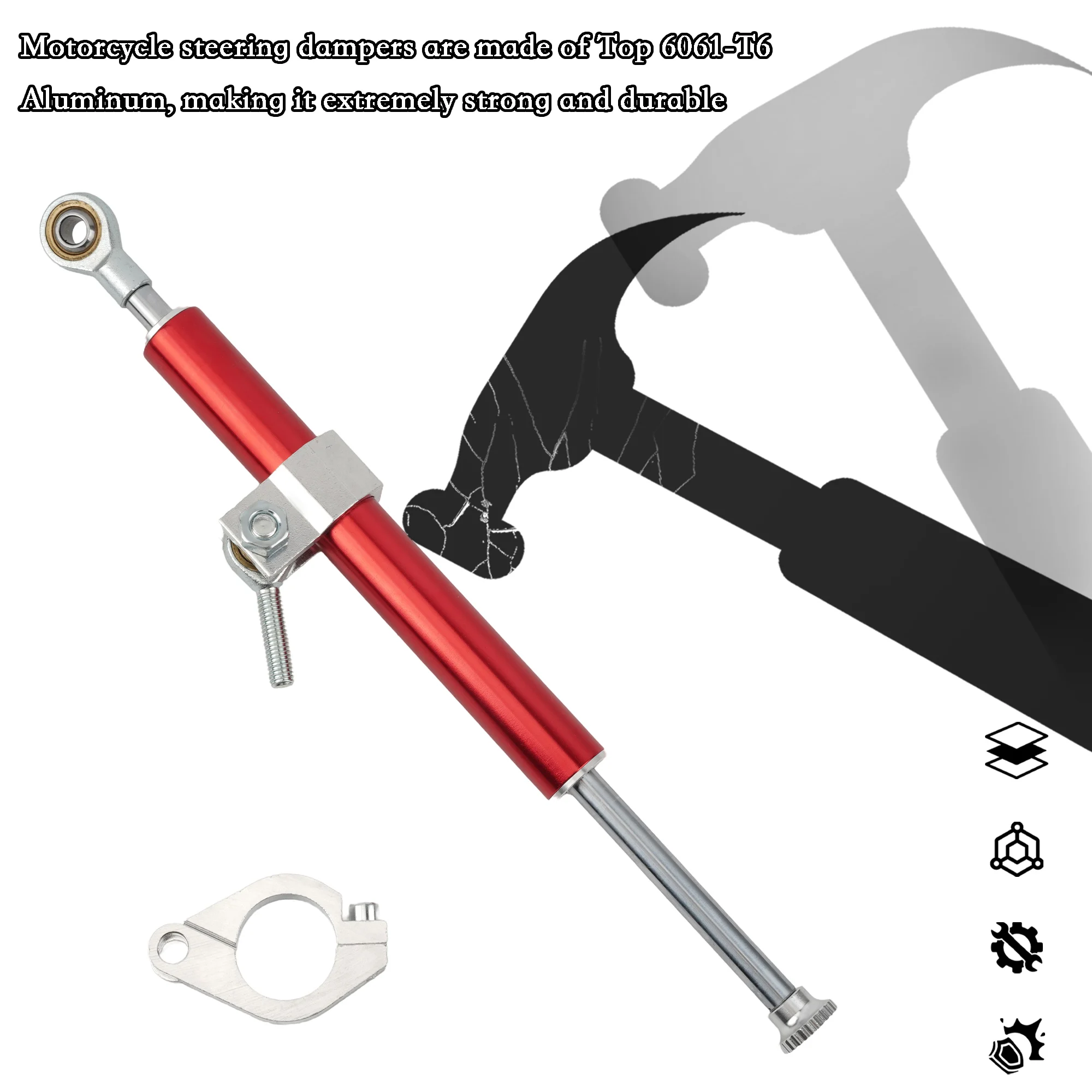 330 مللي متر دراجة نارية التوجيه المثبط العالمي قابل للتعديل الاتجاه استقرار CNC سبائك الألومنيوم موتوكروس تعديل الملحقات #4