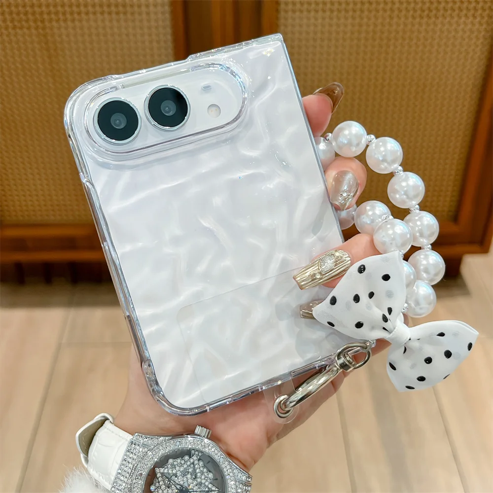 Luxury Fashion Korea Ins Phone Case For iPhone Duo Protection With Shockproof Fold Phone Cover with bowknot Chain Cute Cases