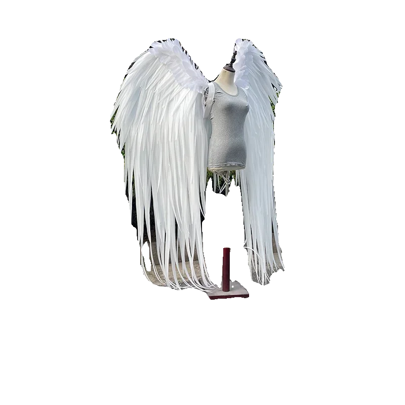 White archangel wings model catwalk photography photo creation props, live short video