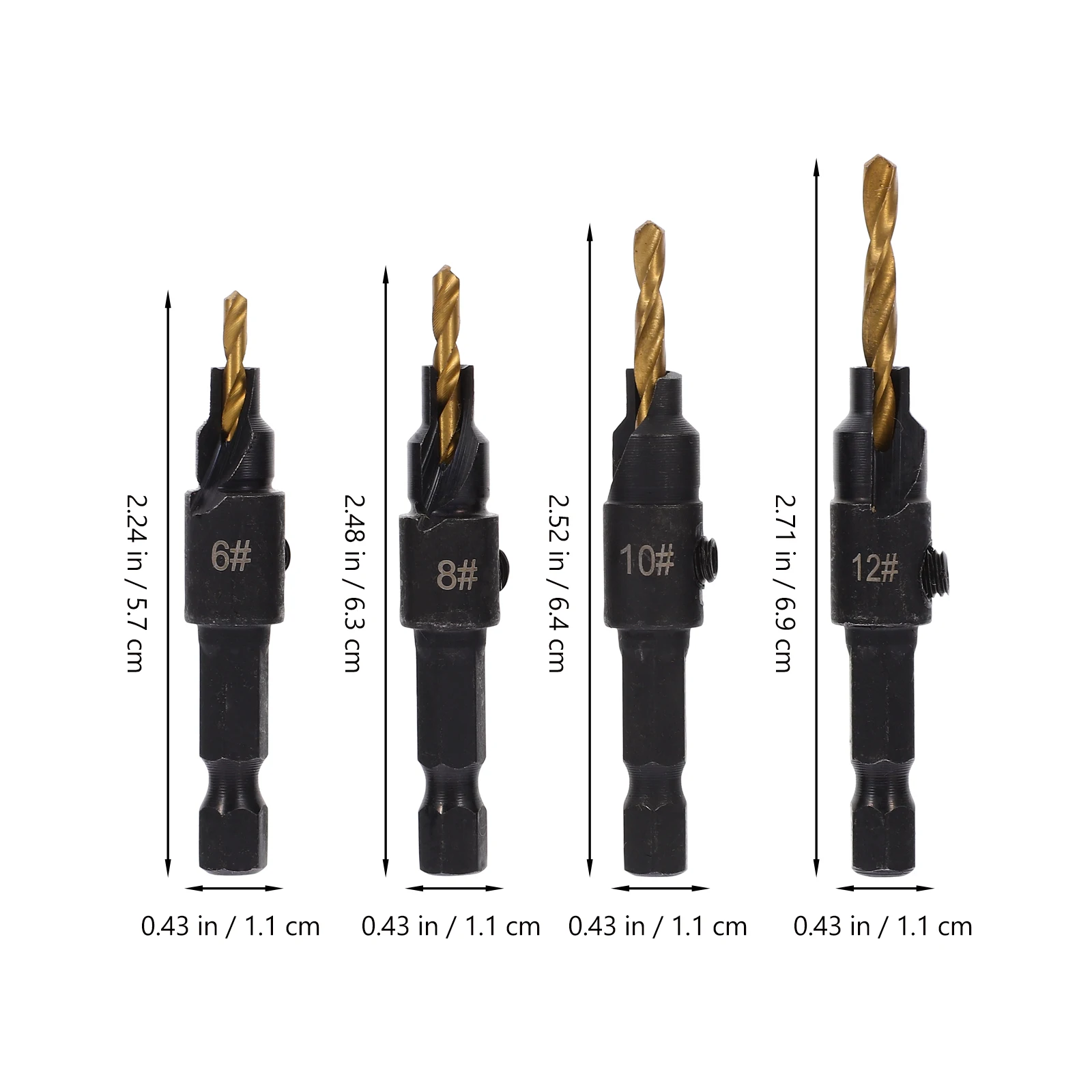 

1 set Drilling Set Woodworking Splitter Bits 2.0 3.6mm Titanium Coated Countersink Wood Splitter Drill Bits for Logs