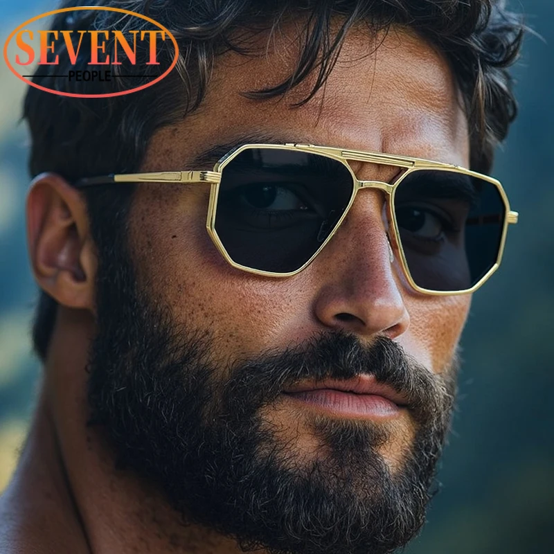 Vintage Square Steampunk Sunglasses Men 2026 Luxury Brand  display picture 3