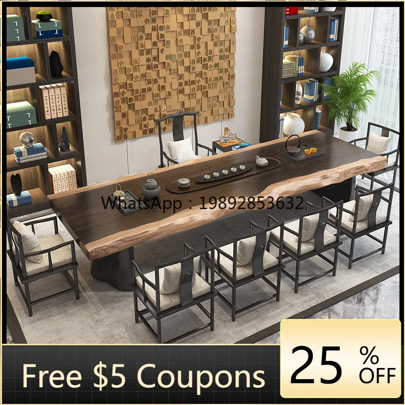 YFY New Chinese Style Tea Table Office Reception Simple Solid Wood Tea Table Tea Desk
