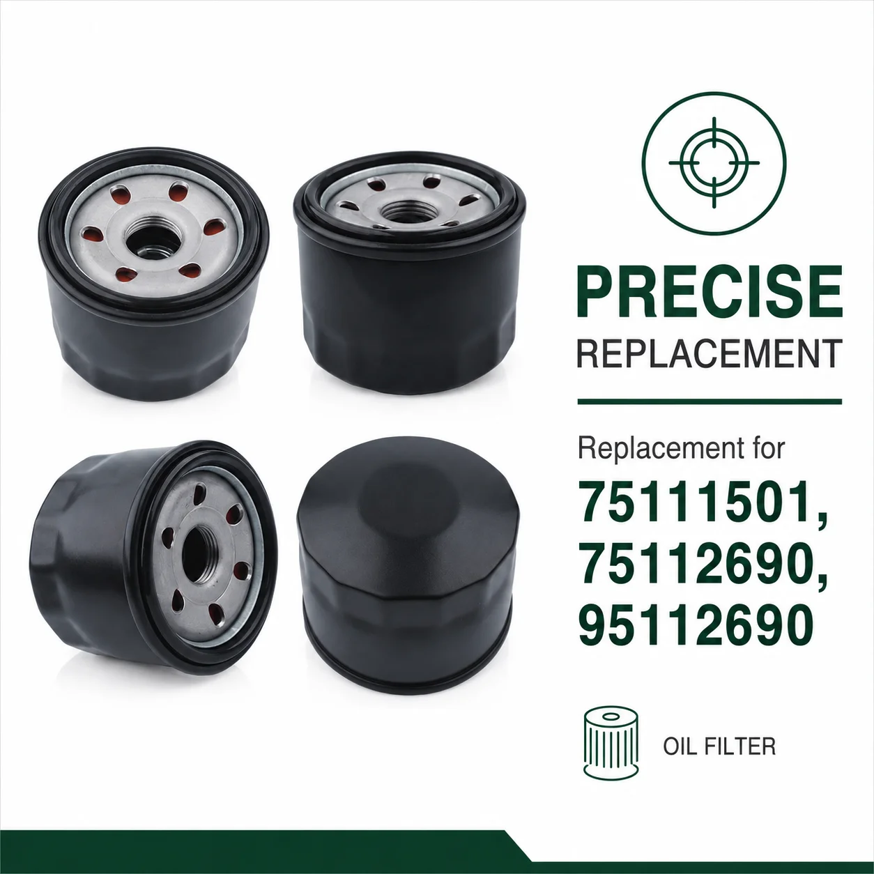 3 Pack Oil Filter Kit Replacement Compatible With MTD 4P90 4X90 Small Engine 75111501 75112690 95112690 Lawn Mower Parts