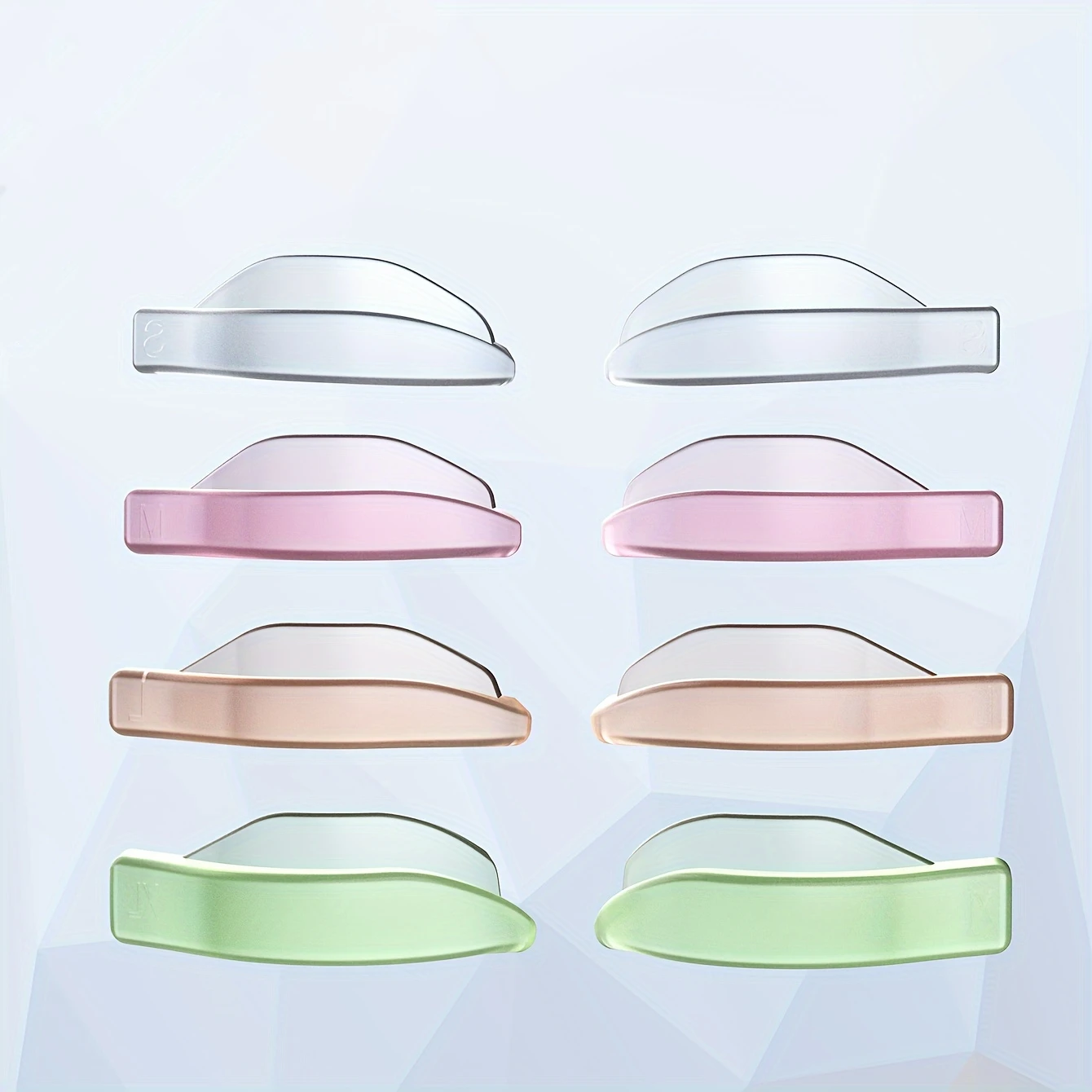 4 Pairs Lash Lift Silicone Pads, Jelly Style Self-Adhesive Eyelash Perming Molds Tool Set
