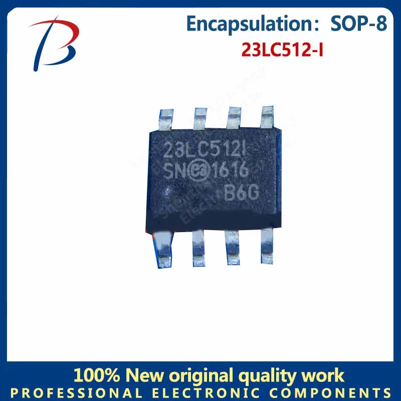 5pcs 23LC512-I Encapsulates SOP-8 static random access memory