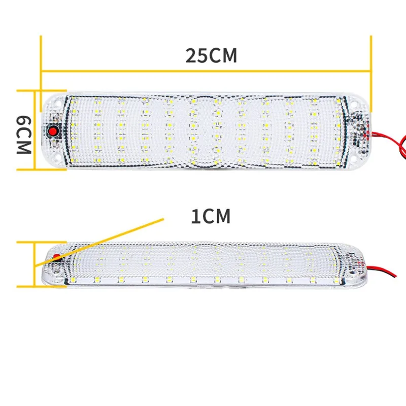 72 perline Light Thin Crystal Shell Ultra Bright LED Interior Light 12-80V Trunk Light Board