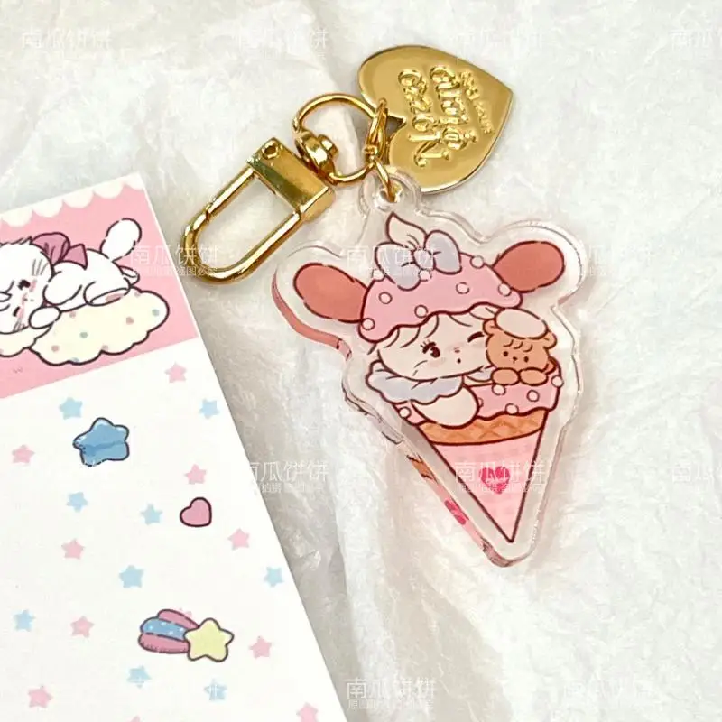 Kawaii Mikko Cute Mousse Souffle Cammy Latte Keychain Card Book Pendant Acrylic Key Ring Decoration Cute Toys Girl Birthday Gift