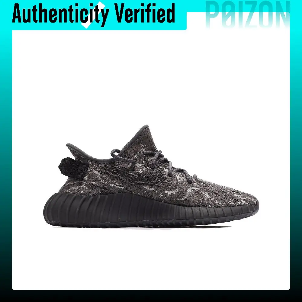 Adidas Originals Yeezy Boost 350 V2 'Dark Salt' Synthetic Leather Trendy Low top Casual Shoes Unisex Black ID4811 view 3