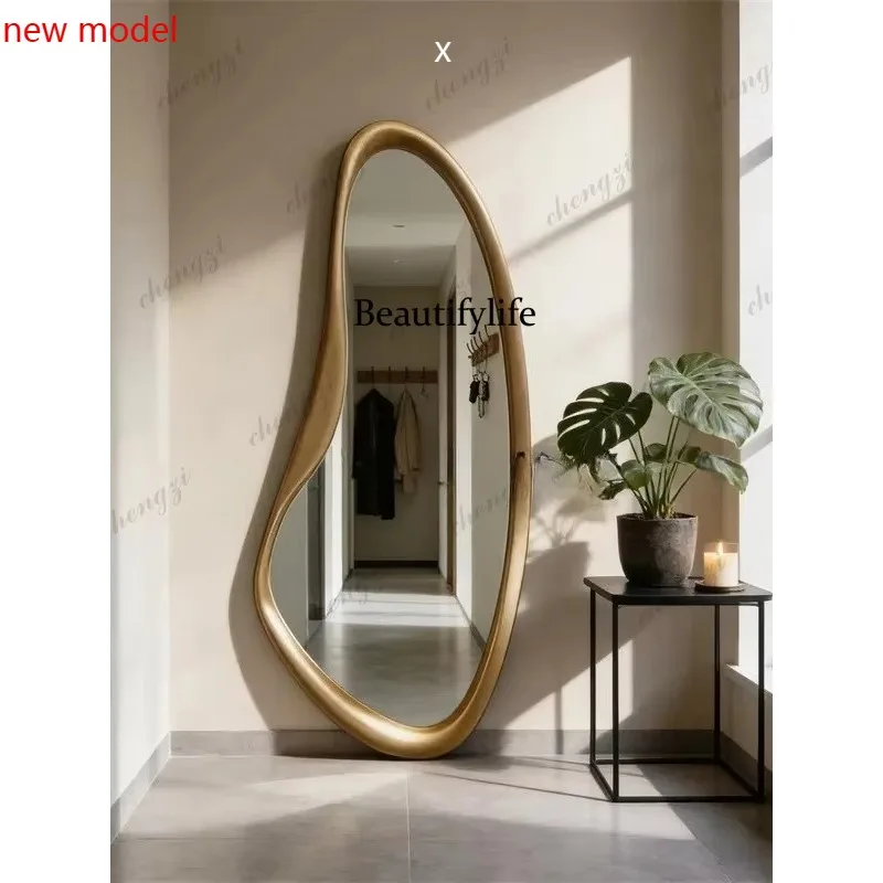 DD182French retro full-length mirror on the wall for home use, light luxury living room, bedroom, wall-mounted fitting mirror