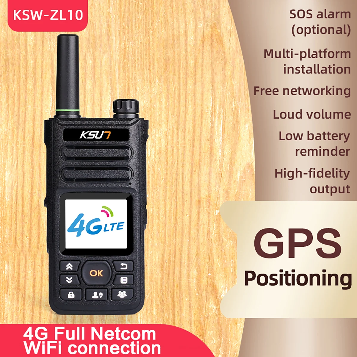 KSUN ZL10 Zello Walkie Talkie práctico de largo alcance 4G GPS Wifi Bluetooth Radioaficionado móvil Radio bidireccional Walkie Talkie 100km