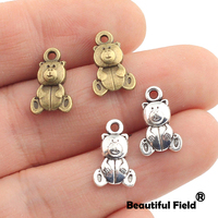 15pcs 15X10mm Antique Tibetan Silver Bronze Charms Bracelet Necklace Pendant New Fashion Bear A116