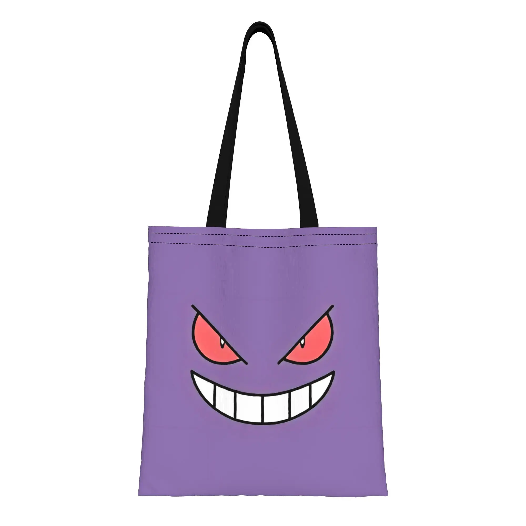 

Сумка-тоут Gengar 3 Pokemon Canvas, идеально подходящая для покупок, женская сумка с верхней ручкой