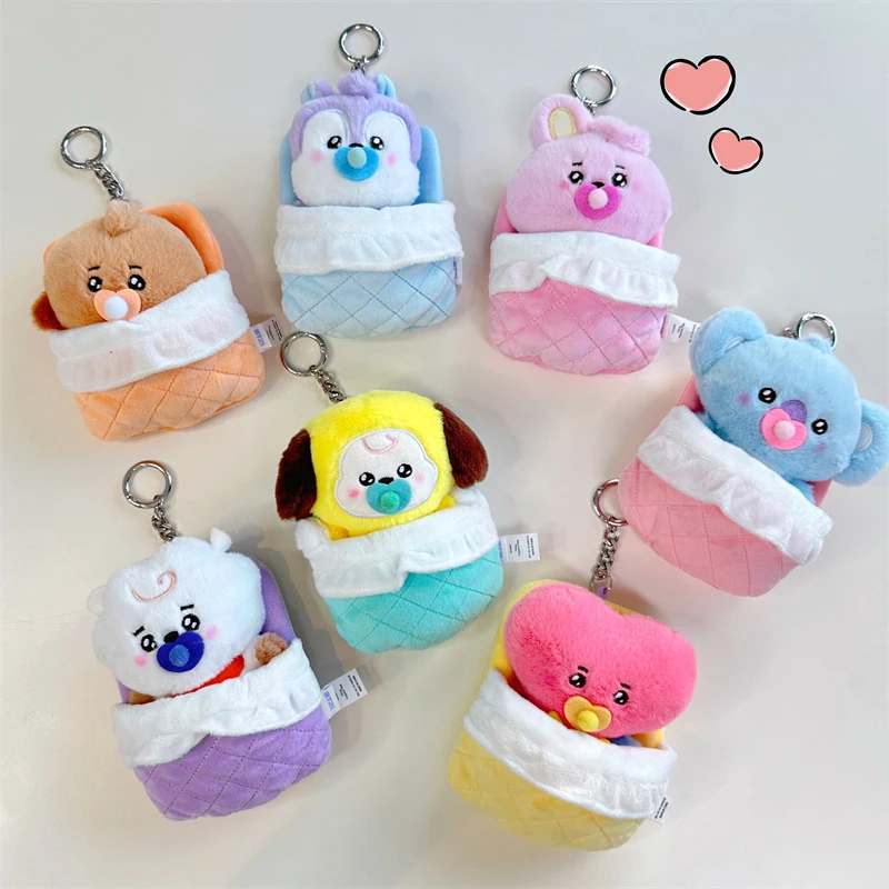 

Anime New 13Cm Bt21 Popular Kawaii Cooky Chimmy Mini Plush Pendant Baby Pacifier Plush Doll Bag Pendant Ornament Birthday Gifts