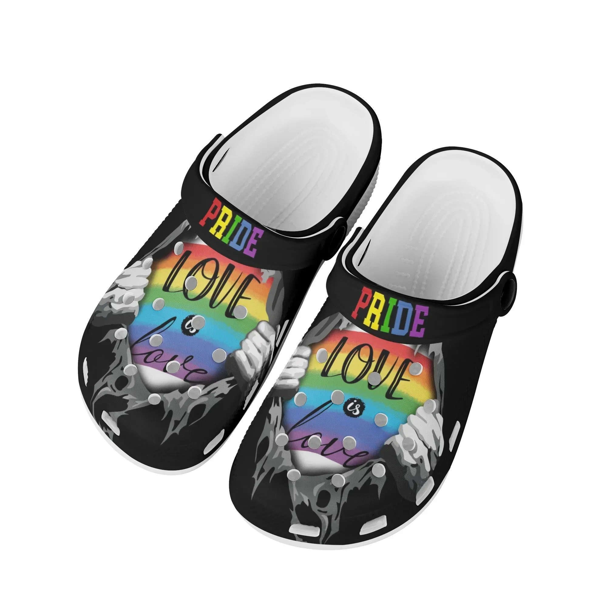 

Outdoor Sandals Women Love Is Love Pride LGBT Print Casual Flat Slippers Summer Comfortable Non-slip Garden Shoes Heel Strap New