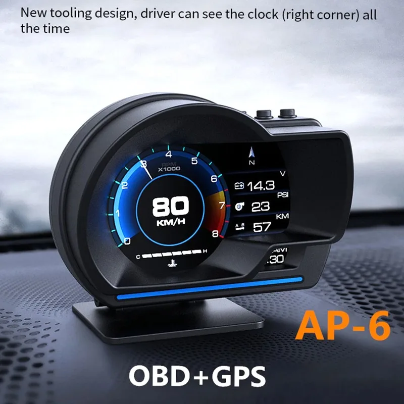 Car Head up Display, Gauge High Definition Speedometer Car Diagnostic Tool OBDⅡ+GPS Smart  OBD Fault Code Elimination