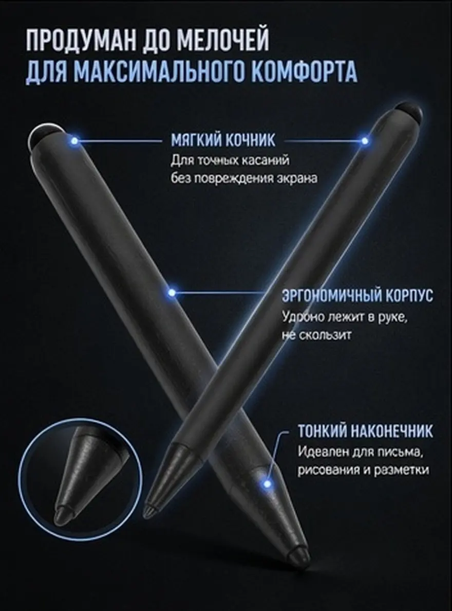 Touch Screen Stylus Pen for Electronic Whiteboard Tablet Dual-Tip ABS Construction Smooth Accurate Touch Control for Multimedia