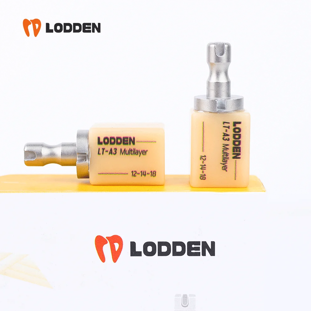 LODDEN 5pcs Hybrid Ceramics Dental Material Composite Resin LT/HT For CAD/CAM Hybrid Blocks Monolayer/Mutilayer 12*14*18