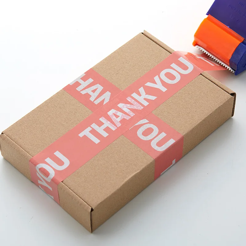 1 Piece Thank You Logo Adhesive Tape Carton Sealing Scotched Tape High Bond Bopp Box Packaging Tape