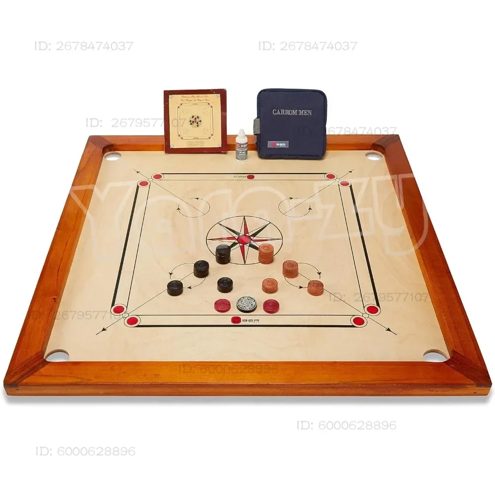 %a Premium Carrom Board Set – 33 x 33” Official Size Playing Board Including Carrom Men, Striker & Powder