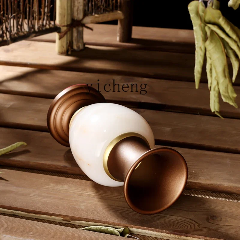 

J3 marble vase with copper inlaid holy water bottle with vase offering set